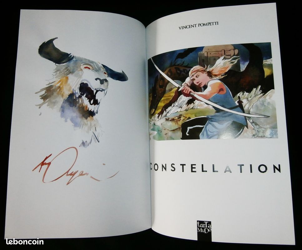 BD SF E.O "CONSTELLATION" avec dessin aquarellé et signature Vincent POMPETTI. Editions TARTAMUDO 2017 (image 1)