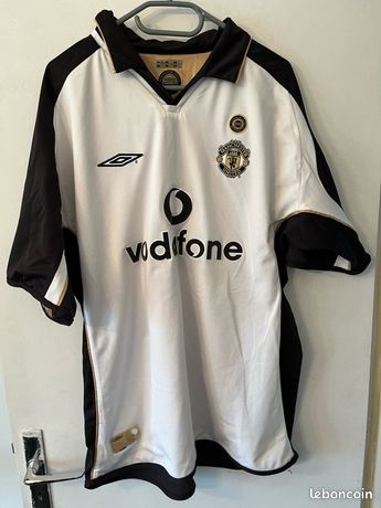 Maillot De Football Manchester United 2001-2002 - Umbro XL - Blanc - Occasion - Officiellement Licencié