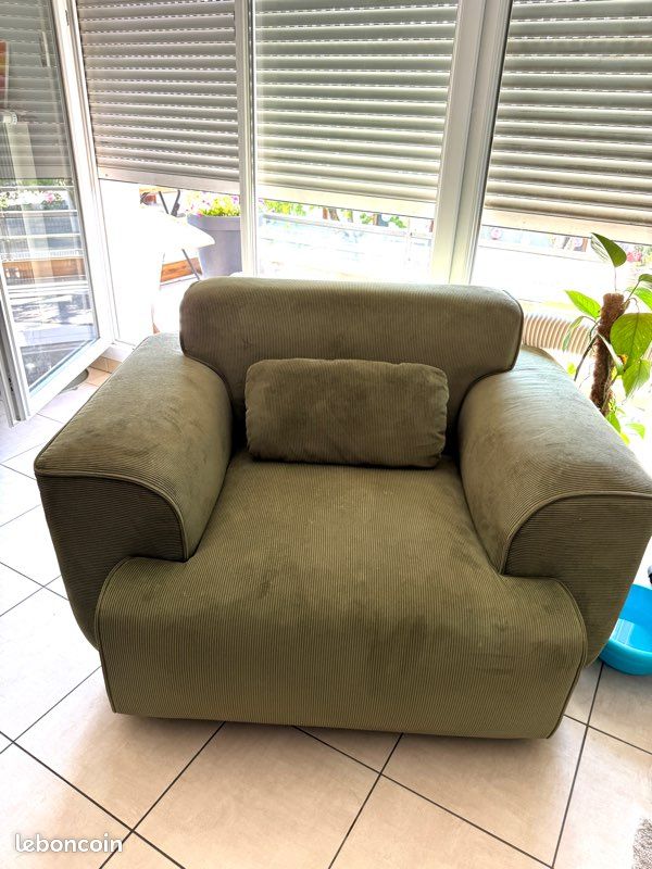 Fauteuil vert olive Sweek (image 2)