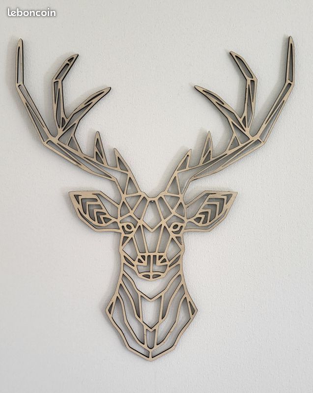 Tete De Cerf Decoration Murale Support Mural Géométrique Géométrie Faux Tête De Cerf Décoration D'intérieur Tête D'animal Décoration Murale En Résine Pendentif De Décoration En Trois Dimensions ( Colo