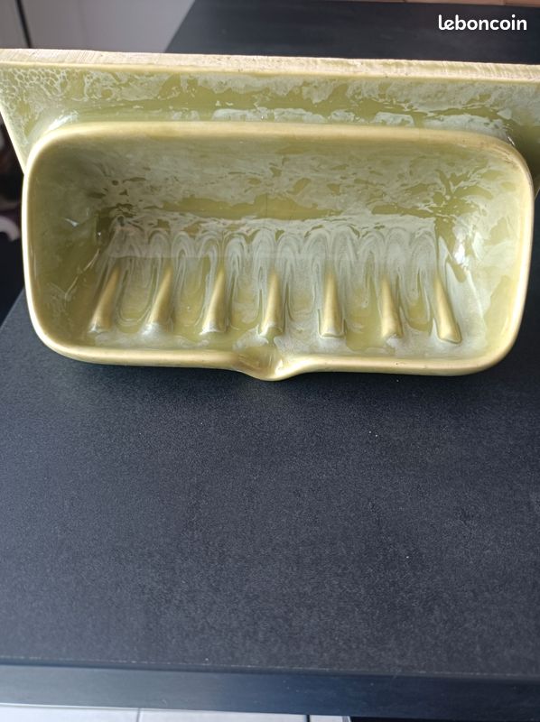 Porte-savon Vintage Art Déco 18 Cm - Céramique Blanche à Sceller