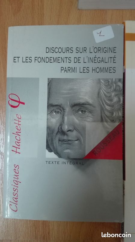 Discours sur l'origine et les fondements de l'inégalité parmi les hommes - Rousseau (image 1)