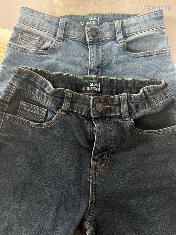 2 jeans 8 ans + 122-137 cm Slim Kiabi (image 1)