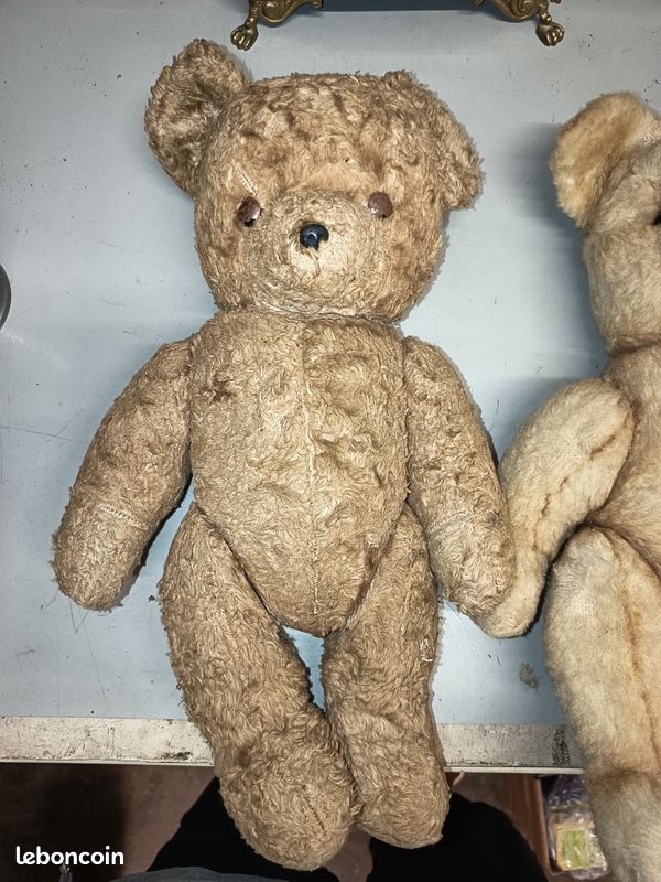 Lot De 2 Vieux Ours En Peluche Anciens – Charme Rétro Pour Déco Ou Collection
