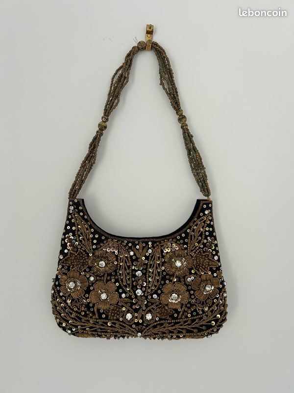 Sac vintage perlé et brodé – pièce élégante et unique (image 2)