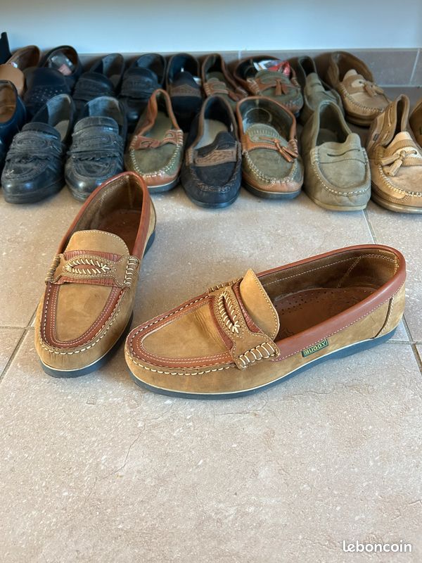 444 Mocassins en cuir marron : Buggy. Taille 43. Très très bon état. (016) (image 1)