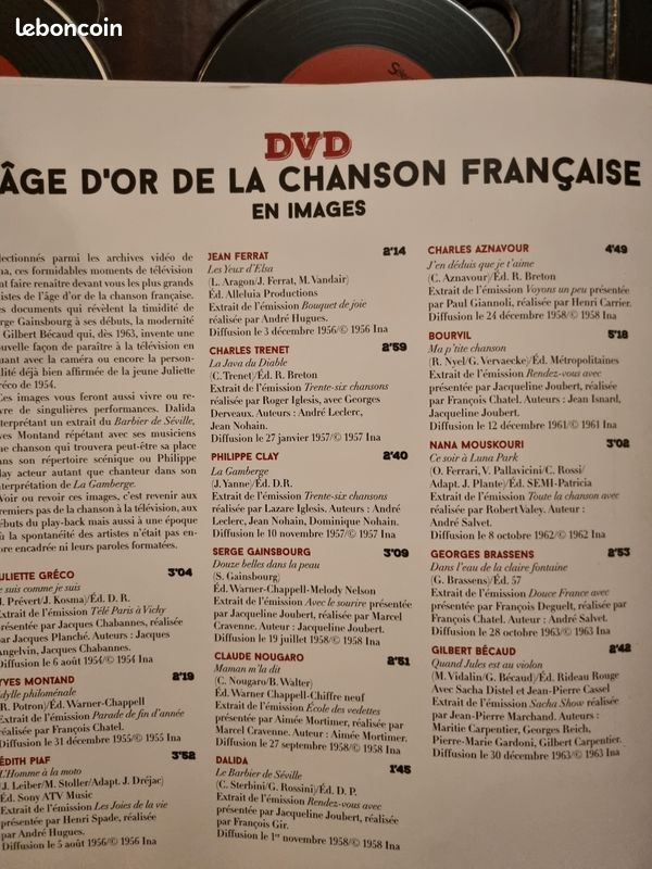 Coffret 3 cd & 1 dvd l'âge d'or de la chanson française (image 8)