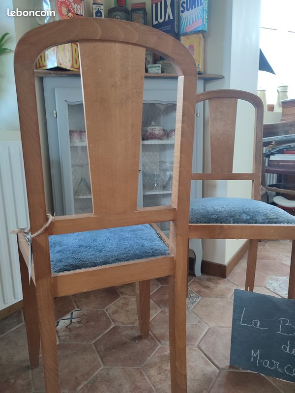2 chaises en velours bleu (image 3)