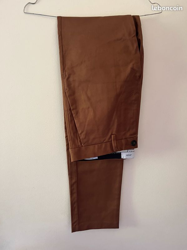 Pantalon coupe slim Jules- Marron (image 3)
