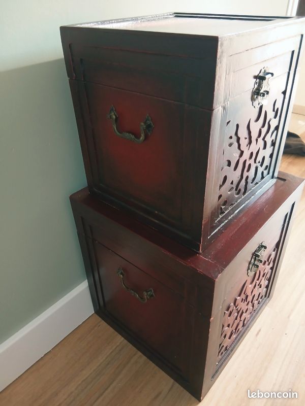 Boîtes de rangement en bois style chinois (image 2)
