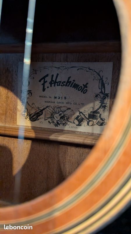 Guitare acoustique HASHIMOTO made in japan 1978 (image 2)