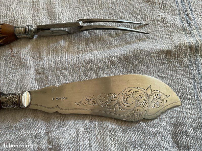 Set De Couteaux De Découpe Inox Avec Manches En Bois De Cerf – Neuf