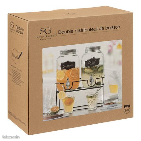 Distributeur de boissons en verre avec robinet 6,2 L
