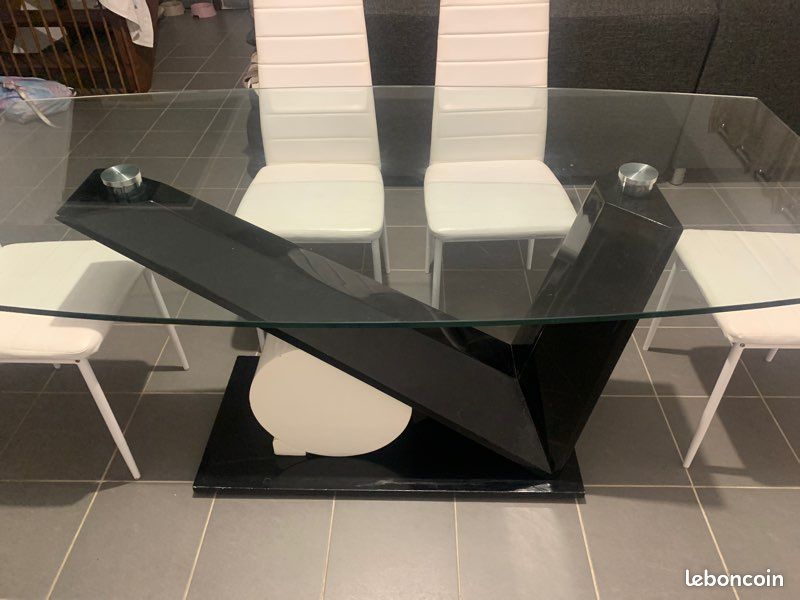 Table en verre et 6 chaises (image 2)