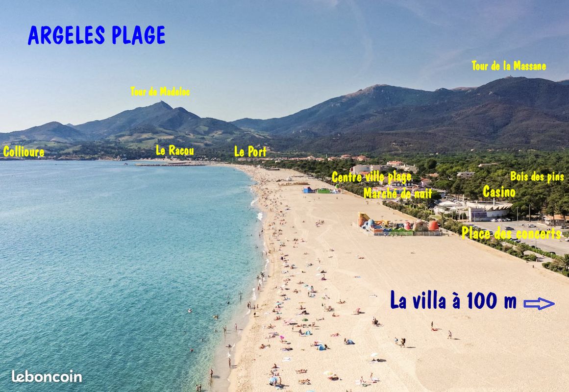 RARE, A 100 m de la plage, VILLA méditerranéenne avec PISCINE, JARDIN et PARKING privé clos (image 2)