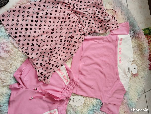 Lot ans pink robe short crop top mode Vêtements