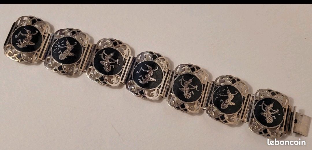 ANCIENNE BROCHE RÉGIONALE Alsace Feuille Argent Massif 2 g Bijoux EUR