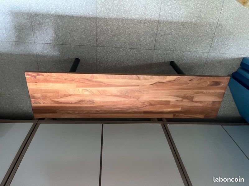 Mini banc artisanal en teck (image 2)
