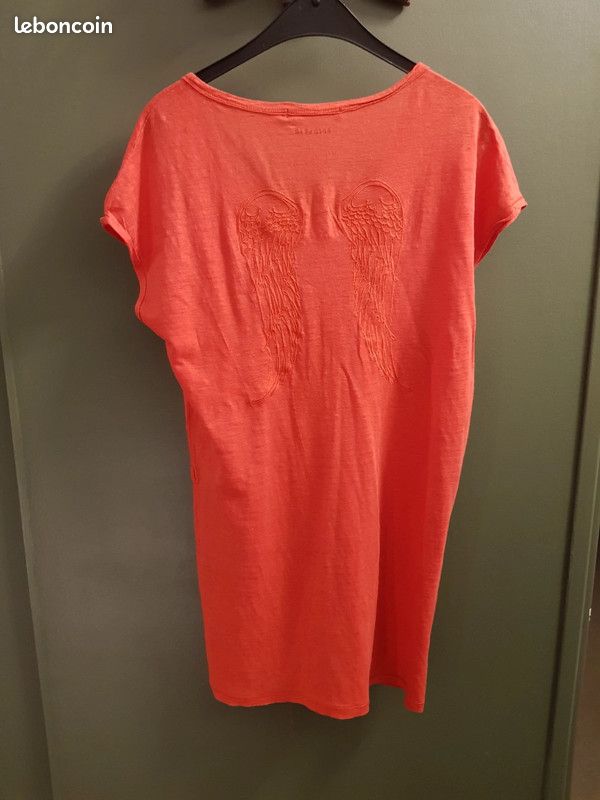 Robe droite Berenice rouge en lin, à porter droite ou ceinturée. Comme neuve (image 3)