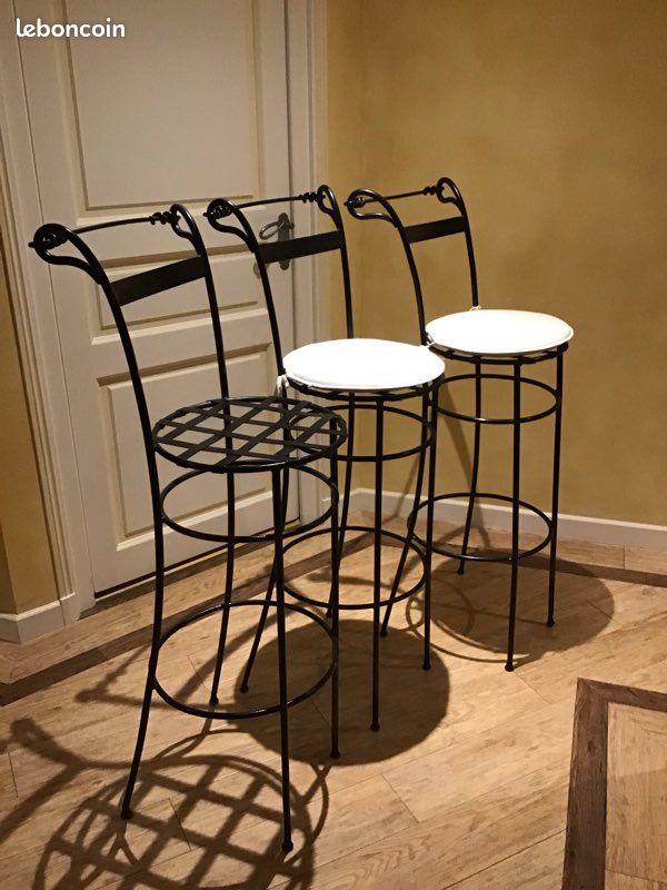 Tabouret haut en fer forgé (image 2)