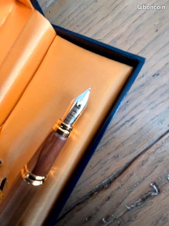 Stylo Plume Waterman Man 100 - Bois D'olivier - Plume Or 18K Oblique Gauche - Occasion