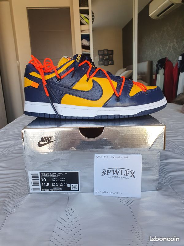 Nike x Off White Dunk Low SB Michigan Yellow Navy Blue (image 4)