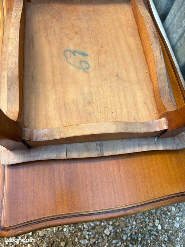 Tables gigognes en bois massif pieds galbés — Style Louis XV / Classique (Lot de 2) (image 6)