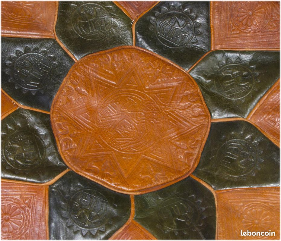 POUF rond en cuir (image 2)