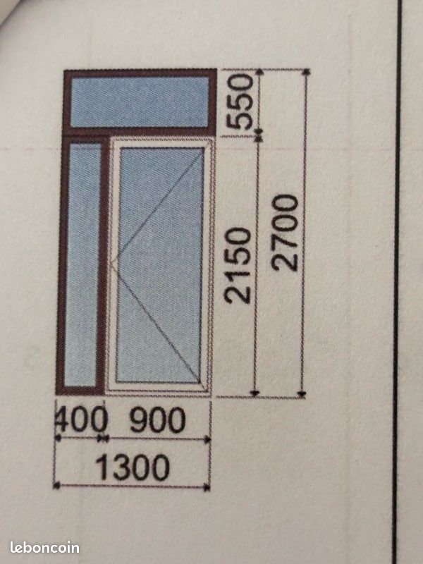 Ensemble porte entrée vitrée et PVC COMPLÈTE (image 1)