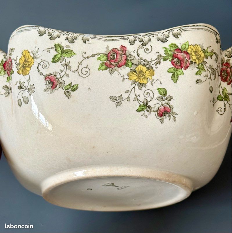 Saladier Vintage Mélamine Motif Fleuri Coralia T Bon état