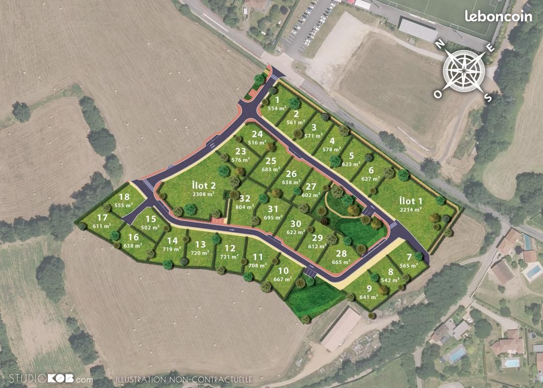 Terrain 555 m² Isle · 64 000 €
