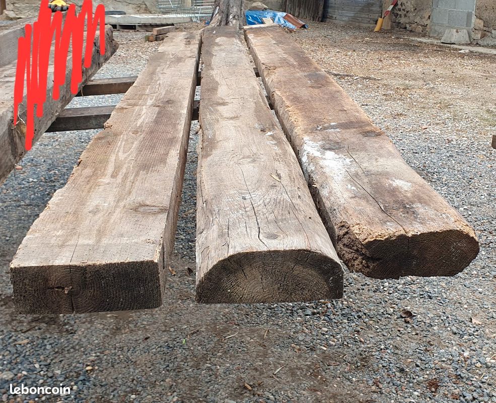 Lot de 3 poutres / madriers en bois résineux (env. 3m) (image 2)