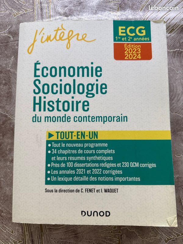 J'intègre Économie Sociologie Histoire ECG 1 et 2e (image 2)
