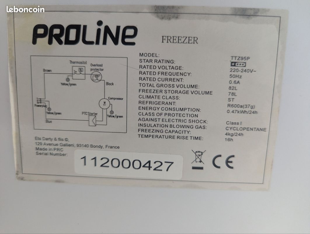 Congélateur proline 78l (image 3)