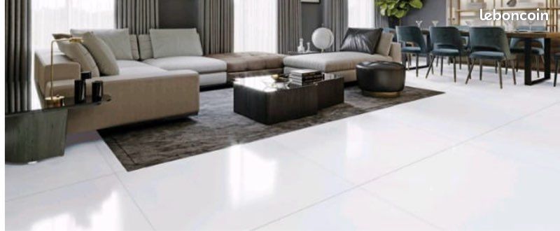 Carrelage Blanc neige 120x120cm - Bricolage