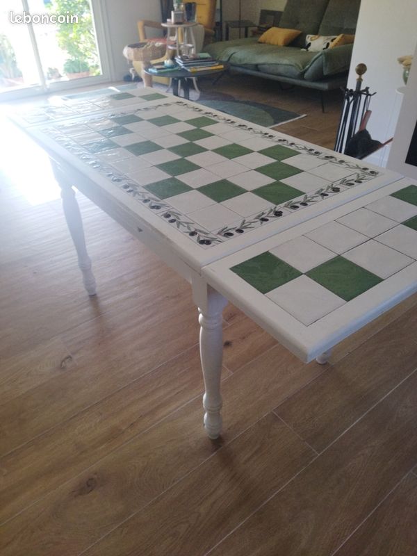Table cuisine bois carrelage avec rallonges (image 3)