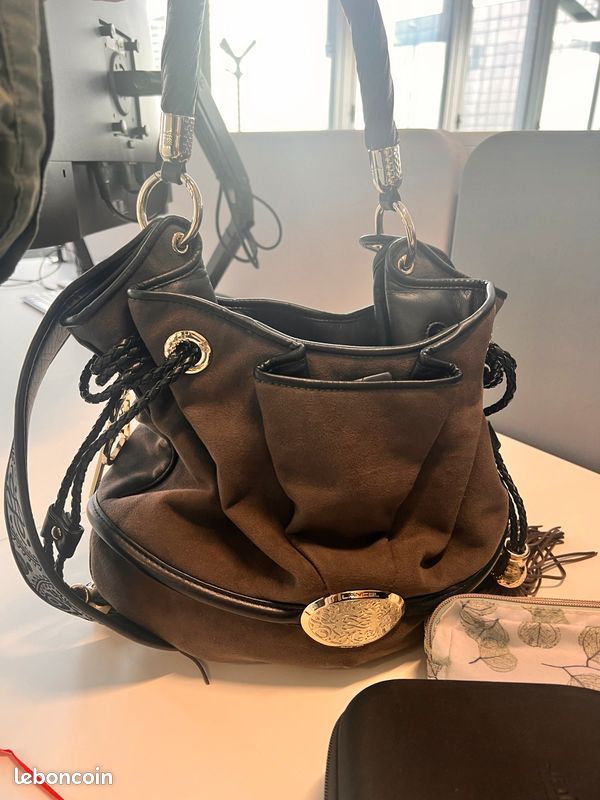 Sac Lancel Brigitte Bardot Gris Alcantara (image 1)