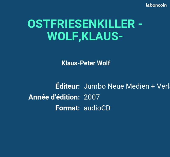 OSTFRIESENKILLER - WOLF,KLAUS- - Klaus-Peter Wolf (image 2)