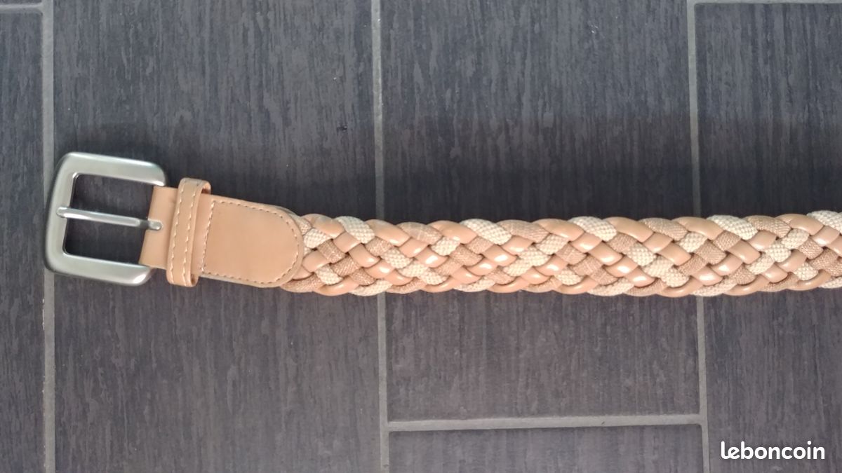 Ceinture large marron tressée (image 8)