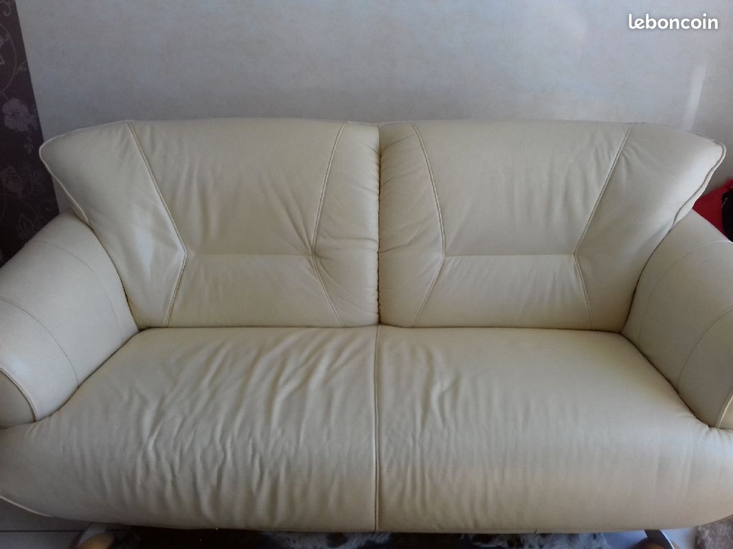 Canape cuir 3 places (image 1)