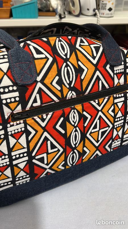 Sac Boston tissus wax. Produit artisanal (image 2)