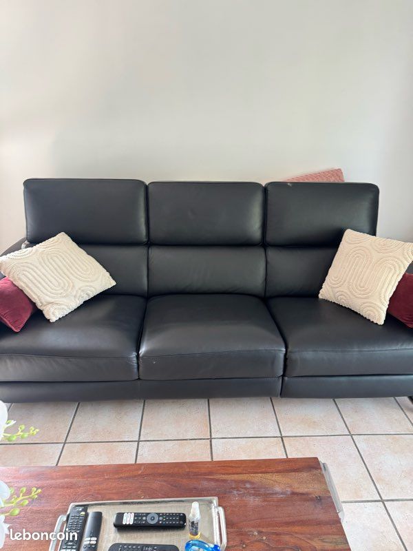 Canapé cuir avec relax électrique (image 2)