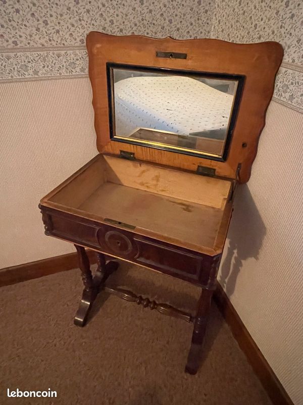Meuble couturière/travailleuse ancien avec miroir (image 3)