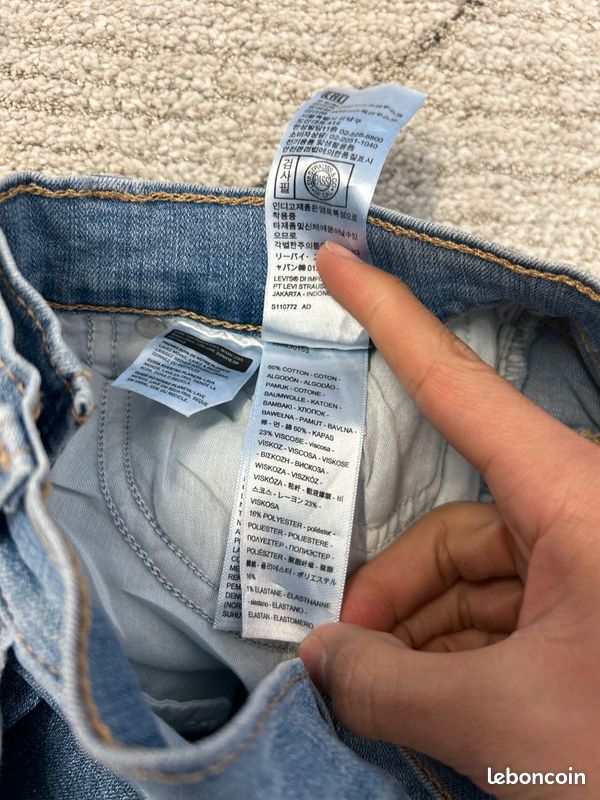 Jean Levi's Femme Bleu W27 L32 FR36 | 724 High Rise Straight | Très Bon État GLP1040 (image 10)