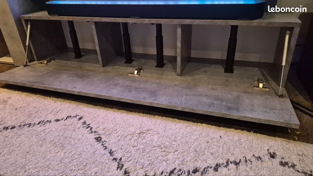 Meuble TV 140cm effet béton (image 3)