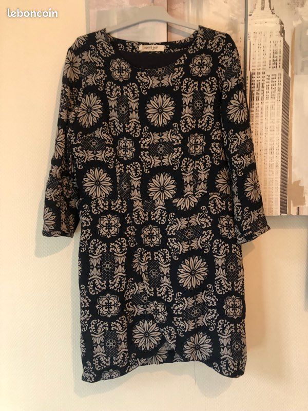 Robe En Soie 100% NICE THINGS - Taille 40 - Longueur 93 Cm - Occasion Très Bon état