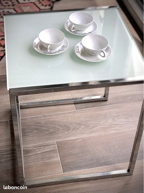 Table d’appoint La Redoute- élégance métal et verre, design minimaliste pour sublimer votre intérieur (image 3)