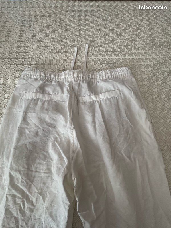 Pantalon homme en coton blanc ZARA (image 1)