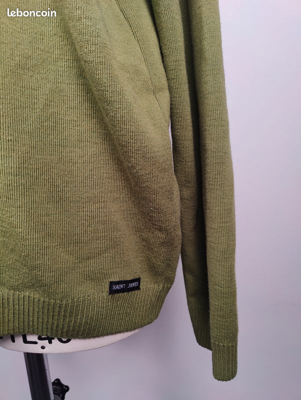 Pull Saint James Léger Col V Taille 42 - Occasion Très Bon état En Lin Coton