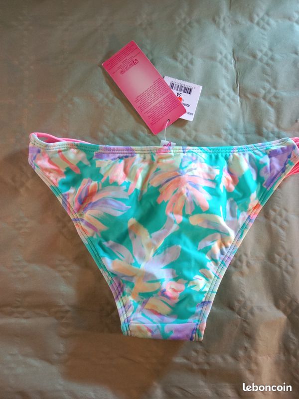 Bas de maillot de bain : Aquarelle side bottom (Taille 34) (image 2)